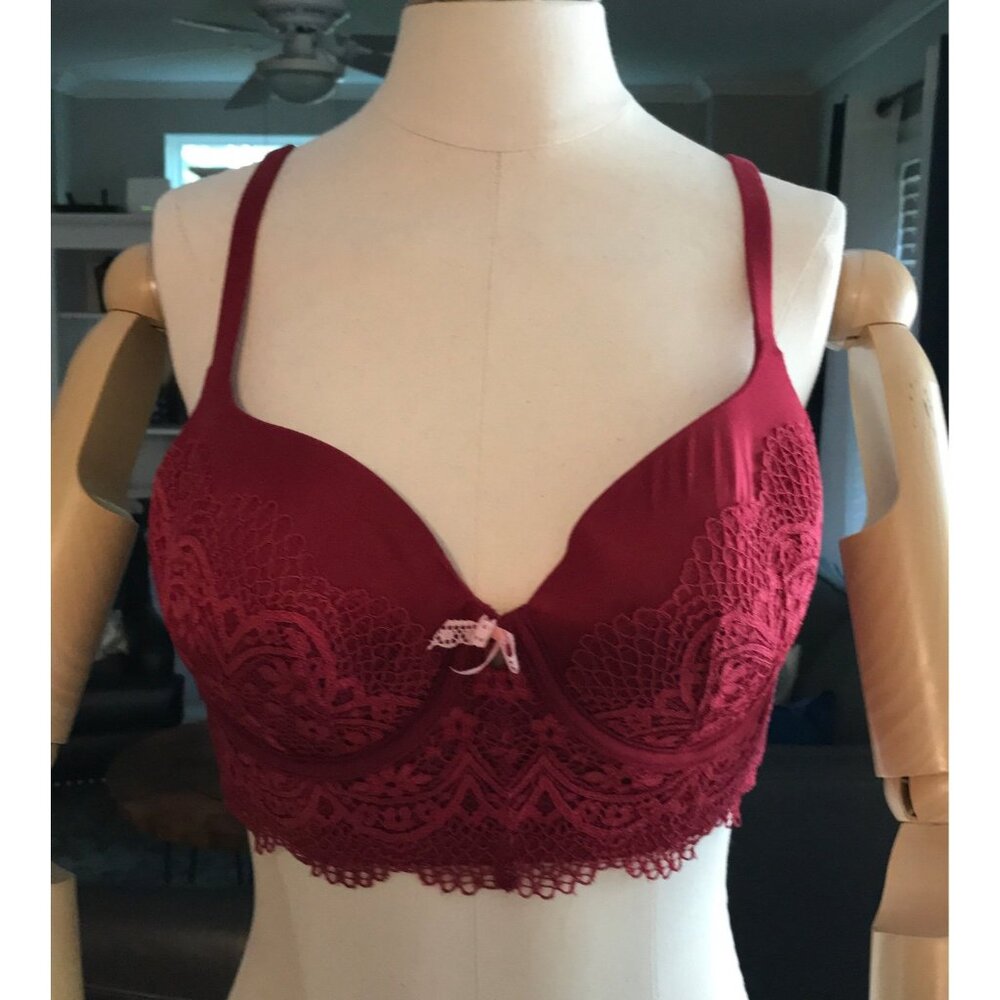 Victoria's Secret “Body by Victoria” burgundy bra 34D